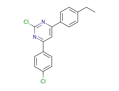 Molecular Structure of 878750-66-4 (Pyrimidine, 2-chloro-4-(4-chlorophenyl)-6-(4-ethylphenyl)-)