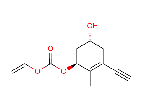 Molecular Structure of 797037-94-6 (Carbonic acid, ethenyl (1S,5R)-3-ethynyl-5-hydroxy-2-methyl-2-cyclohexen-1-yl ester (9CI))