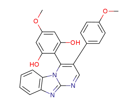 Molecular Structure of 1179998-23-2 (2-(2,6-dihydroxy-4-methoxyphenyl)-3-(4-methoxyphenyl)-pyrimido[1,2-a]benzimidazole)