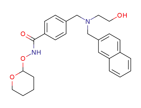 Molecular Structure of 1198587-13-1 (4-{[(2-hydroxyethyl)(2-naphthylmethyl)amino]methyl}-N-(tetrahydro-2H-pyran-2-yloxy)benzamide)