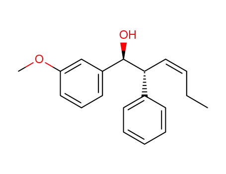 Molecular Structure of 1177092-78-2 ((3Z,1S,2R)-1-(3-methoxyphenyl)-2-phenyl-3-hexen-1-ol)