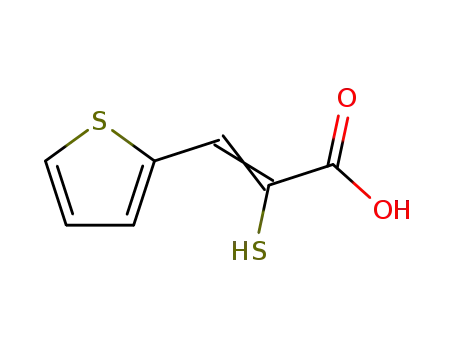 Molecular Structure of 29529-84-8 (2-Propenoic acid,2-mercapto-3-(2-thienyl)-)