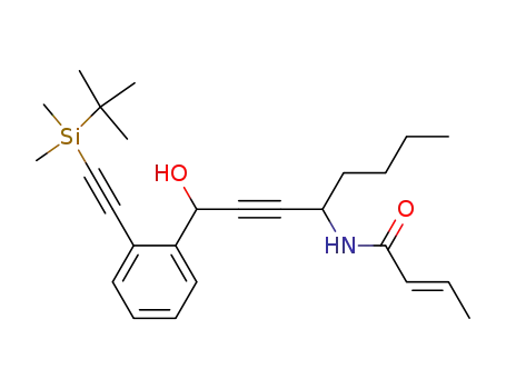 but-2-enoic acid (1-butyl-4-{2-[(tert-butyldimethylsilanyl)-ethynyl]-phenyl}-4-hydroxybut-2-ynyl)-amide
