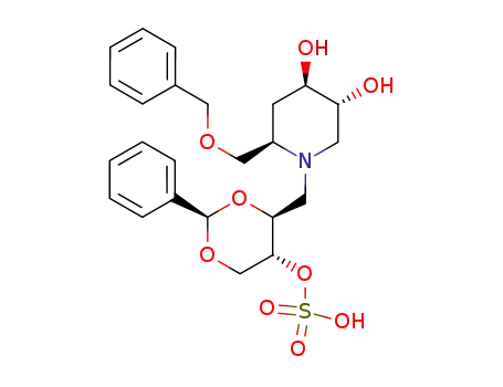 (2R,3S)-1,3-O-benzylidene-1,3-dihydroxy-4-[(2R,4R,5R)-2-benzyloxymethyl-4,5-dihydroxypiperidinium-1-yl]butane-2-sulfate