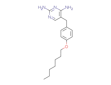 Molecular Structure of 80407-60-9 (2,4-Pyrimidinediamine, 5-[[4-(heptyloxy)phenyl]methyl]-)