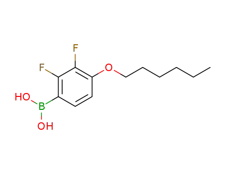 Molecular Structure of 121219-20-3 (2,3-DIFLUORO-4-(N-HEXYLOXY)PHENYLBORONIC ACID)