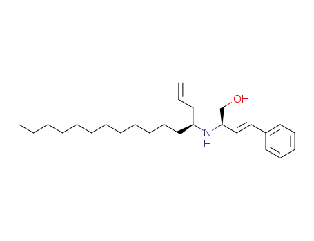 Molecular Structure of 652539-06-5 (3-Buten-1-ol, 4-phenyl-2-[[(1S)-1-(2-propenyl)tridecyl]amino]-, (2R,3E)-)