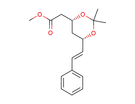 1,3-Dioxane-4-acetic acid, 2,2-dimethyl-6-[(1E)-2-phenylethenyl]-,
methyl ester, (4R,6S)-