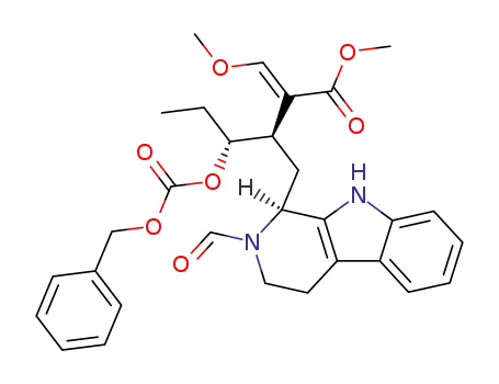 (3R,4R)-4-Benzyloxycarbonyloxy-3-((S)-2-formyl-2,3,4,9-tetrahydro-1H-β-carbolin-1-ylmethyl)-2-[1-methoxy-meth-(E)-ylidene]-hexanoic acid methyl ester