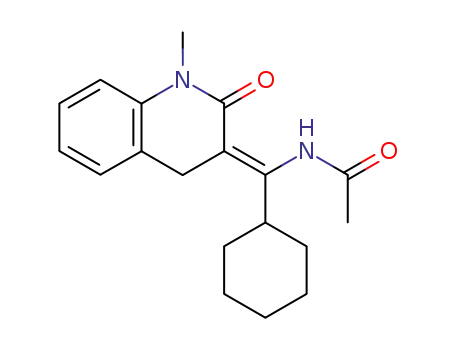 Molecular Structure of 871269-45-3 ((Z)-3-(1-acetylamino-2-cyclohexylmethylene)-1-methyl-3,4-dihydroquinolin-2(1H)-one)