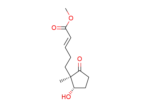 Molecular Structure of 915286-32-7 ((E)-5-((1R,2S)-2-Hydroxy-1-methyl-5-oxo-cyclopentyl)-pent-2-enoic acid methyl ester)
