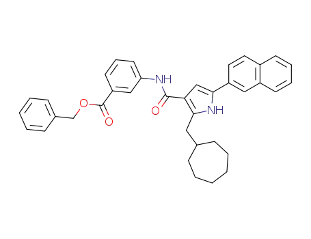 3-[(2-cycloheptylmethyl-5-naphthalen-2-yl-1<i>H</i>-pyrrole-3-carbonyl)-amino]-benzoic acid benzyl ester