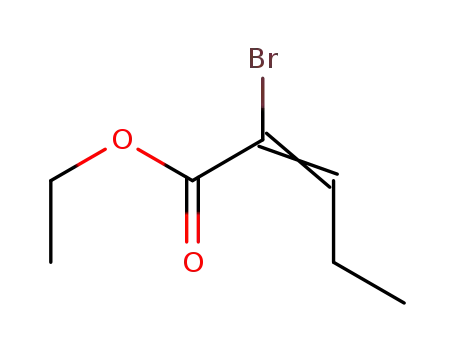 Molecular Structure of 83501-13-7 (2-Pentenoic acid, 2-bromo-, ethyl ester)