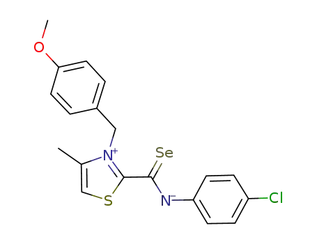 Molecular Structure of 1188410-61-8 (3-(4-methoxybenzyl)-4-methyl-2-(4-chlorophenyl)selenocarbamoylthiazolium inner salt)