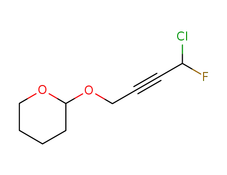 Molecular Structure of 108268-38-8 (2-(4-chloro-4-fluorobut-2-ynyloxy)-tetrahydro-2H-pyran)