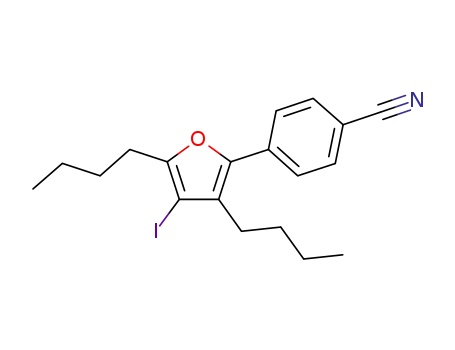 5-(4-cyanophenyl)-2,4-di-butyl-3-iodofuran
