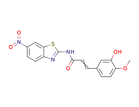 6-nitro-[3-(3-hydroxy-4-methoxyphenyl)-prop-2-eneamido]-benzothiazole