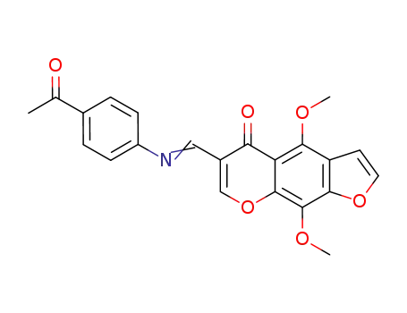Molecular Structure of 820235-34-5 (5H-Furo[3,2-g][1]benzopyran-5-one,
6-[[(4-acetylphenyl)imino]methyl]-4,9-dimethoxy-)