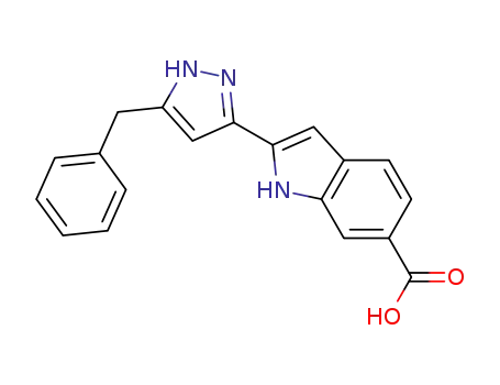 2-(5-benzyl-1H-pyrazol-3-yl)-1H-indole-6-carboxylic acid