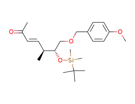 Molecular Structure of 743472-05-1 ((E)-(5S,6R)-6-(tert-Butyl-dimethyl-silanyloxy)-7-(4-methoxy-benzyloxy)-5-methyl-hept-3-en-2-one)