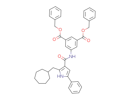 Molecular Structure of 869584-11-2 (1,3-Benzenedicarboxylic acid,
5-[[[2-(cycloheptylmethyl)-5-phenyl-1H-pyrrol-3-yl]carbonyl]amino]-,
bis(phenylmethyl) ester)