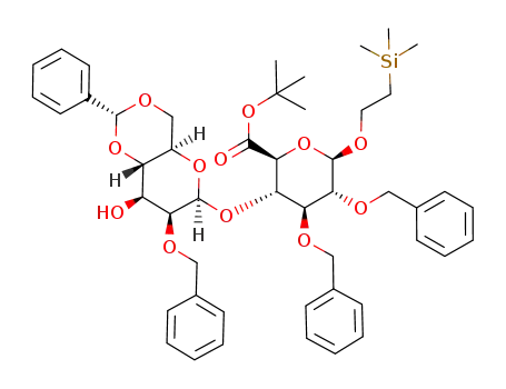 tert-butyl 2-O-benzyl-4,6-O-benzylidene-β-D-mannopyranosyl-(1->4)-[2-(trimethylsilyl)ethyl 2,3-di-O-benzyl-β-D-glucopyranosid]uronate