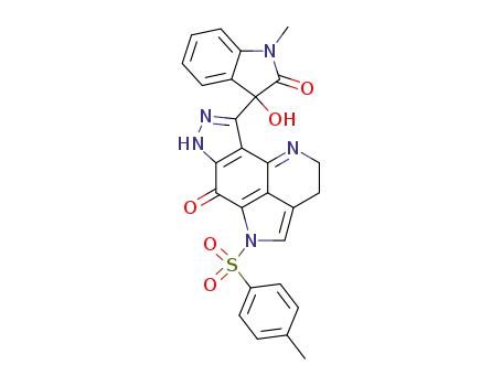 9-(3-hydroxy-1-methyl-2-oxo-2,3-dihydro-1H-indol-3-yl)-5-[(4-methylphenyl)sulfonyl]-2,3,5,7-tetrahydro-6H-pyrazolo[3,4-h]pyrrolo[4,3,2-de]quinolin-6-one