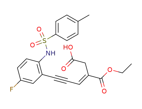 2-[3-[5-Fluoro-2-(toluene-4-sulfonylamino)-phenyl]-prop-2-yn-(E)-ylidene]-succinic acid 1-ethyl ester
