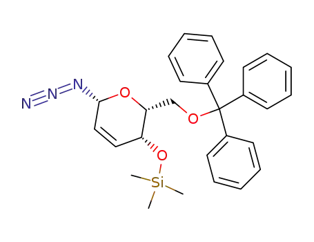 6-O-trityl-4-O-(trimethylsilyloxy)-2,3-dideoxy-β-D-threo-hex-2-enopyranosyl azide