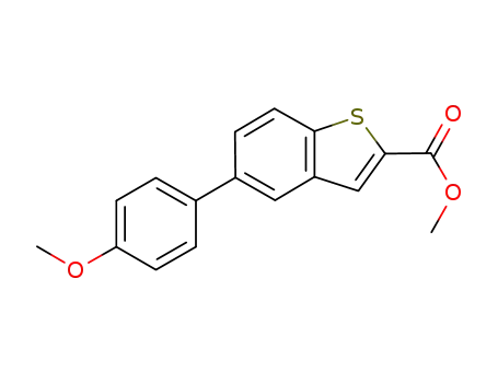 Molecular Structure of 924869-09-0 (METHYL 5-(4-METHOXYPHENYL)-1-BENZOTHIOPHENE-2-CARBOXYLATE)