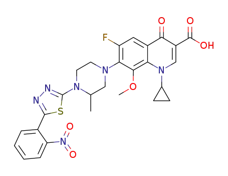 1-cyclopropyl-6-fluoro-7-[4-[5-(2-nitrophenyl)-1,3,4-thiadiazol-2-yl]-3-methylpiperazin-1-yl]-8-methoxy-4-oxo-quinoline-3-carboxylic acid