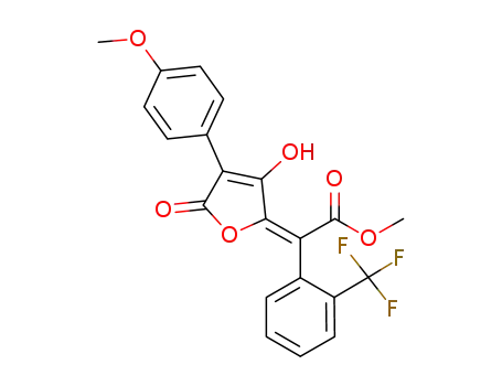 methyl (E)-2-(3-hydroxy-4-(4-methoxyphenyl)-5-oxofuran-2(5H)-ylidene)-2-(2-(trifluoromethyl)phenyl)acetate