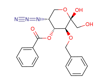 5-azido-4-O-benzoyl-3-O-benzyl-5-deoxy-β-D-fructopyranose