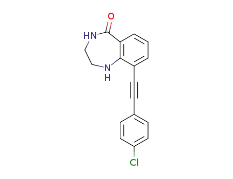 9-(4-chloro-phenylethynyl)-1,2,3,4-tetrahydro-benzo[<i>e</i>][1,4]diazepin-5-one
