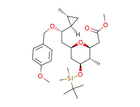 {(2S,3S,4S,6R)-4-(tert-Butyl-dimethyl-silanyloxy)-6-[(S)-2-(4-methoxy-benzyloxy)-2-((1R,2R)-2-methyl-cyclopropyl)-ethyl]-3-methyl-tetrahydro-pyran-2-yl}-acetic acid methyl ester