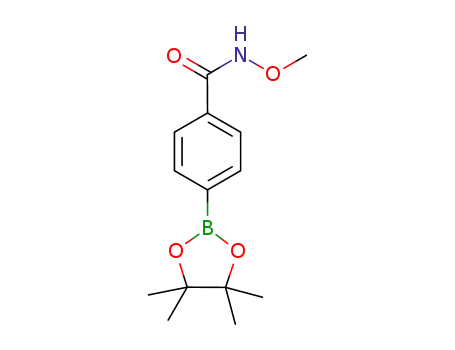 Molecular Structure of 1204742-78-8 (N-Methoxy-4-(4,4,5,5-tetramethyl-1,3,2-dioxaborolan-2-yl)benzamide)