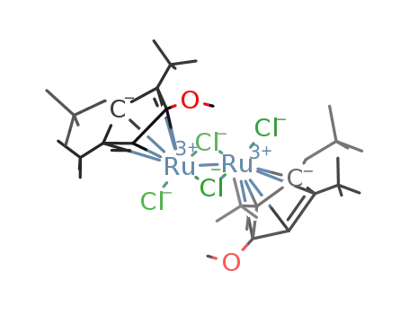 Molecular Structure of 942516-63-4 (di[(2,4-bis-tert-butyl-1-methoxy-3-neopentylcyclopentadienyl)dichlororuthenium(III)])