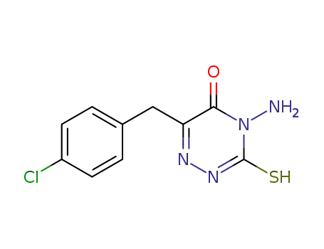 Molecular Structure of 22278-75-7 (1,2,4-Triazin-5(2H)-one,
4-amino-6-[(4-chlorophenyl)methyl]-3,4-dihydro-3-thioxo-)
