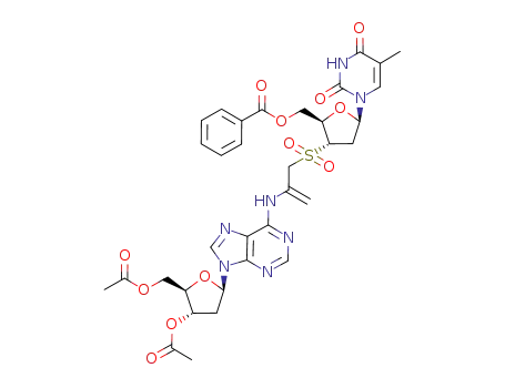 Benzoic acid (2R,3S,5R)-3-{2-[9-((2R,4S,5R)-4-acetoxy-5-acetoxymethyl-tetrahydro-furan-2-yl)-9H-purin-6-ylamino]-prop-2-ene-1-sulfonyl}-5-(5-methyl-2,4-dioxo-3,4-dihydro-2H-pyrimidin-1-yl)-tetrahydro-furan-2-ylmethyl ester