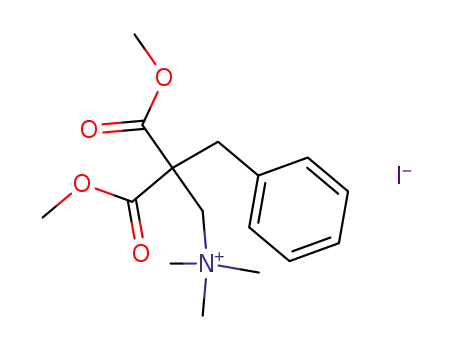 Molecular Structure of 51122-87-3 ((2,2-Bis-methoxycarbonyl-3-phenyl-propyl)-trimethyl-ammonium; iodide)