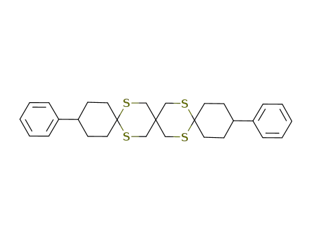Molecular Structure of 1046827-42-2 (3,15-diphenyl-7,11,18,21-tetrathiaspiro[5.2.2.5.2.2]heneicosane)