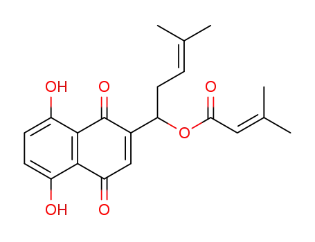 Molecular Structure of 5162-01-6 (beta, beta-dimethylacrylshikonin)
