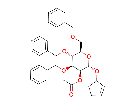 Acetic acid (2S,3S,4S,5R,6R)-4,5-bis-benzyloxy-6-benzyloxymethyl-2-(cyclopent-2-enyloxy)-tetrahydro-pyran-3-yl ester
