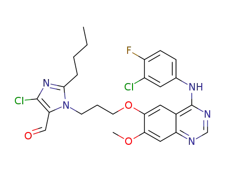 2-butyl-4-chloro-1-{3-[4-(3-chloro-4-fluorophenylamino)-7-methoxyquinazolin-6-yloxy]propyl}-1H-imidazole-5-carboxaldehyde