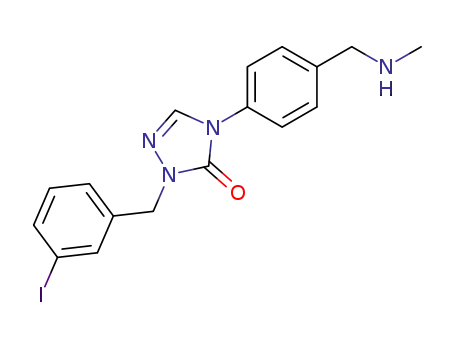 Molecular Structure of 887139-77-7 (3H-1,2,4-Triazol-3-one,
2,4-dihydro-2-[(3-iodophenyl)methyl]-4-[4-[(methylamino)methyl]phenyl]-)