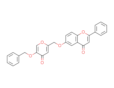 Molecular Structure of 586345-75-7 (4H-1-Benzopyran-4-one,
6-[[4-oxo-5-(phenylmethoxy)-4H-pyran-2-yl]methoxy]-2-phenyl-)