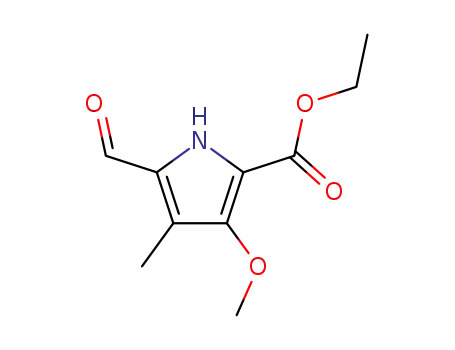 Molecular Structure of 15431-67-1 (ethyl 5-formyl-3-methoxy-4-methyl-1H-pyrrole-2-carboxylate)