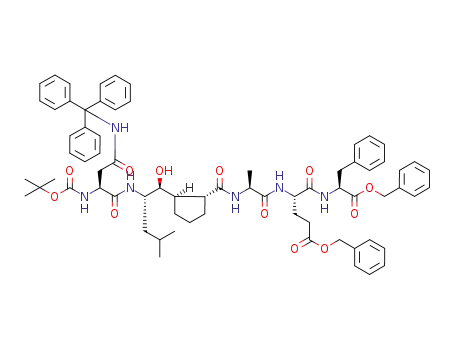 4-(1-benzyloxycarbonyl-2-phenyl-ethylcarbamoyl)-4-{2-[(2-{2-[2-<i>tert</i>-butoxycarbonylamino-3-(trityl-carbamoyl)-propionylamino]-1-hydroxy-4-methyl-pentyl}-cyclopentanecarbonyl)-amino]-propionylamino}-butyric acid benzyl ester
