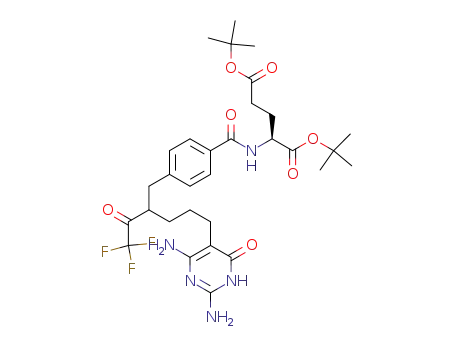 di-tert-butyl N-{4-[5-(2,4-diamino-6-oxo-1,6-dihydropyrimidin-5-yl)-2-(2,2,2-trifluoroacetyl)pentyl]benzoyl}-L-glutamate