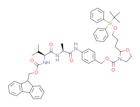 2-[3-(<i>tert</i>-butyl-diphenyl-silanyloxy)-propyl]-oxazolidine-3-carboxylic acid 4-{2-[2-(9<i>H</i>-fluoren-9-ylmethoxycarbonylamino)-3-methyl-butyrylamino]-propionylamino}-benzyl ester